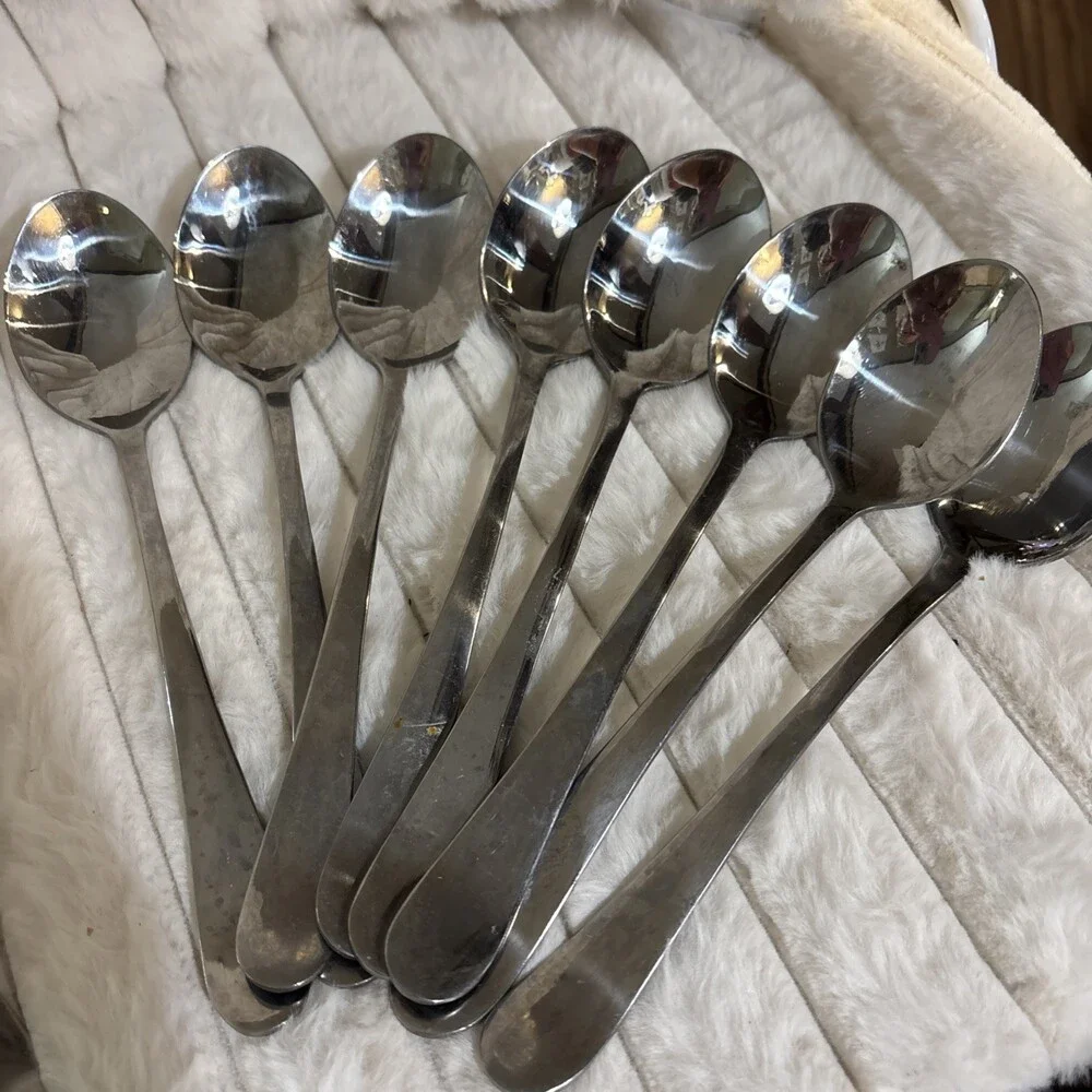 54-Piece Heavyweight Arched Handle Glossy Stainless China Flatware Service Lot
